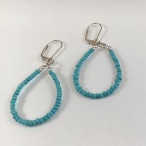 turquoise beaded hoop earrings